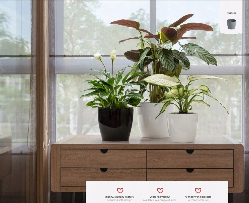 Plastikinis gėlių vazono dangtelis Magnolia 300 - juodas