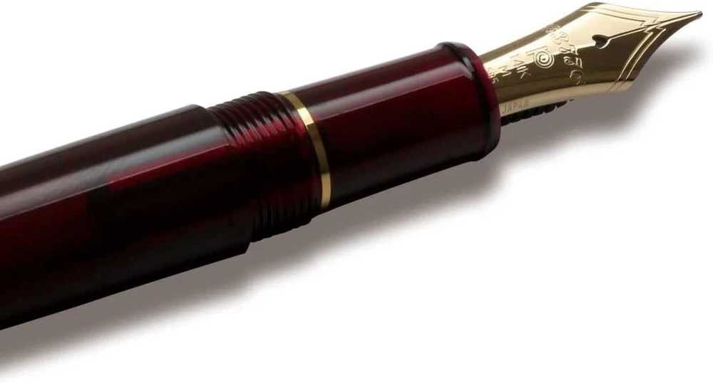 Platinum Century Gold Trim Bourgogne japoniškas plunksnakotis - raudonas/0.34-0.44mm/rankų Darbo/14k aukso plunksna/dovanų dėžutė/plunksnakotis Pnb15000-71m - #3776