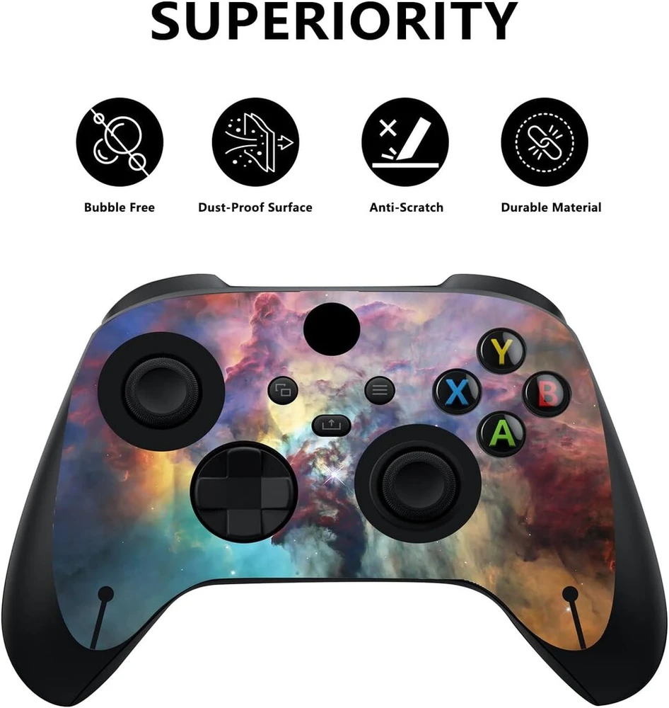 Playvital odelė, skirta XBOX series x, lipdukas, vinilo odelės, apsauginė plėvelė, dizaino plėvelės priedas, skirtas XBOX series x konsolės valdikliui (mystical Mist)