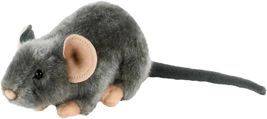Pliušinė pelytė 17 cm, pilka, minkšta