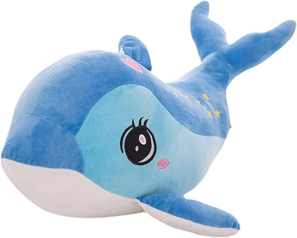 Pliušinis delfinas, minkštas žaislas-pagalvė, 40 cm, mėlynas