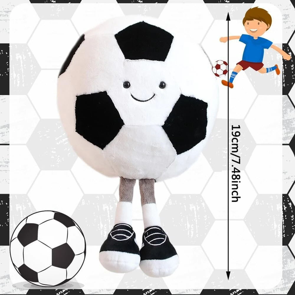 Pliušinis futbolo žaislas, pliušinis futbolo žaislas, pliušinė futbolo pagalvėlė, futbolo pagalvėlė, minkštas purus, animacinis pliušinis žaislas, pliušinis žaislas, 25 cm