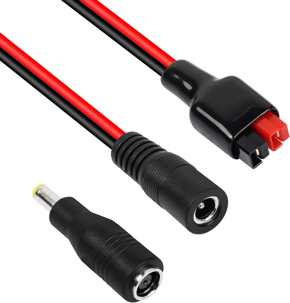 Pngknyocn saulės baterijos jungtis, vyriška į Dc 5.5x2.1mm moteriška maitinimo laidas 14awg kabelis su 8mm Dc adapteriu nešiojamam generatoriui (1m)