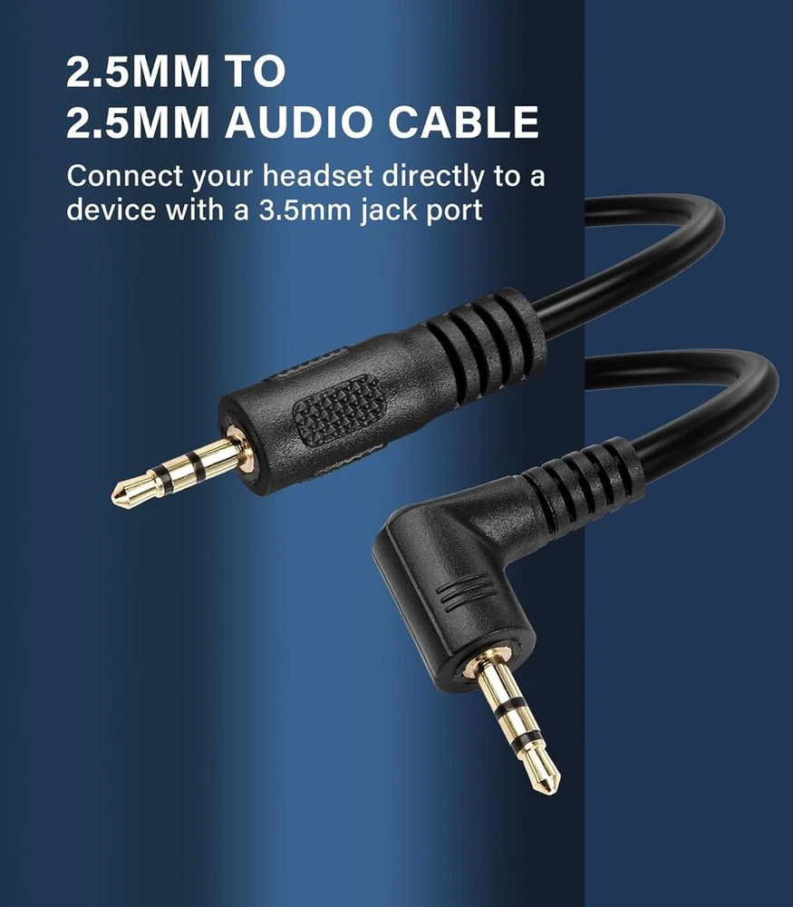 Pngknyocn stačiakampis 2.5mm audio aux kabelis, 90 laipsnių kampo 2.5mm trs kištukas į 2.5mm kištuką ausinių stereo audio adapterio kabelis (90 laipsnių į tiesų, 1.8m)