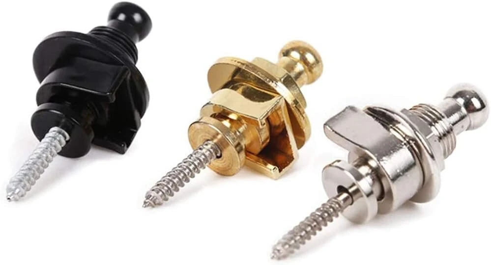 Pofet gitaros dirželio užraktas, apsaugos nuo nusidėvėjimo sistema gitaros ir bosinės gitaros dirželiui, sidabrinis, 6 vnt.
