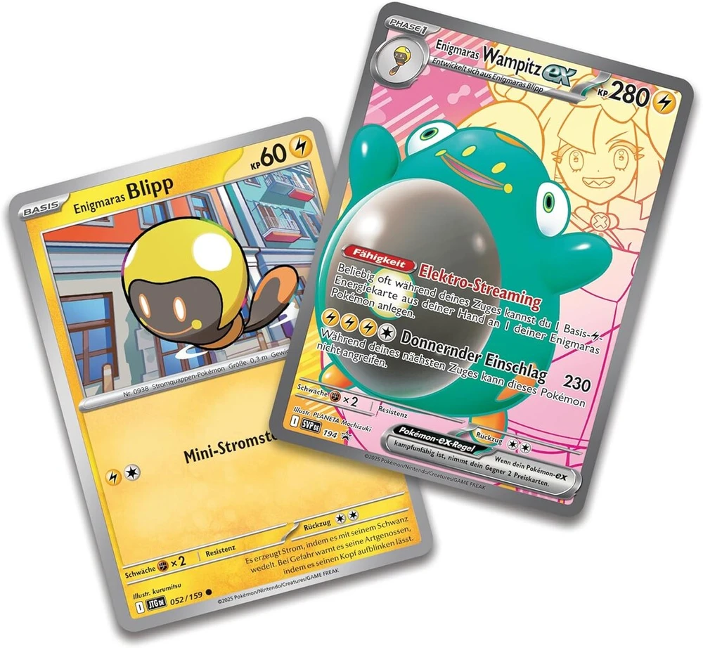 Pokémon - trading card game: premium collection enigmaras wampitz-ex (1 holografinė viso ekrano reklaminė kortelė, 6 papildomi paketai ir plastikinis stovas)
