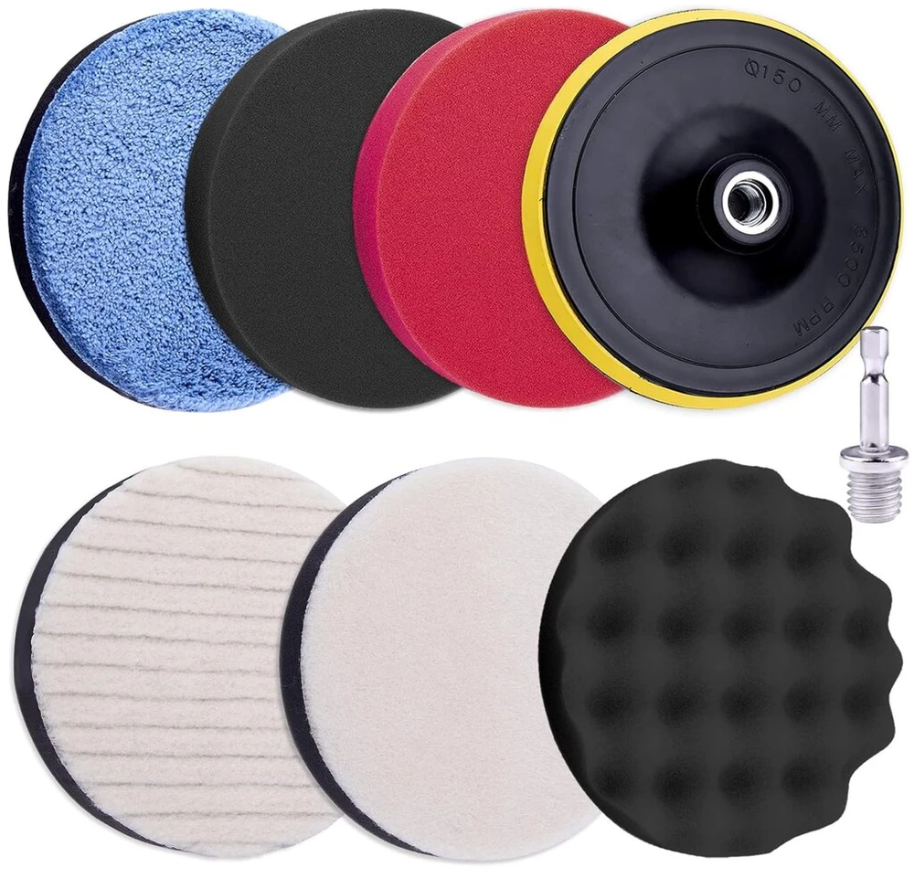 Poliravimo padėklų rinkinys automobiliams, 8 vnt., 125 mm, su M14 adapteriu