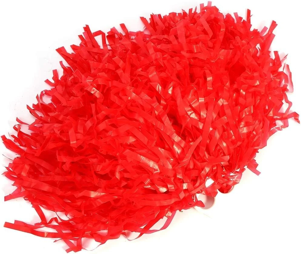 Pom šokėjos, šokėjų pomponai, metalinis gėlių kamuolys, pomponai, plastikinis žiedas grupinėms šokiams (raudonas)