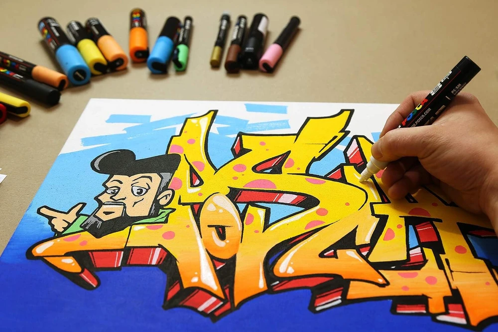 Posca 181720 - posca markeris su kalibruotu galiuku, abrikosų spalvos