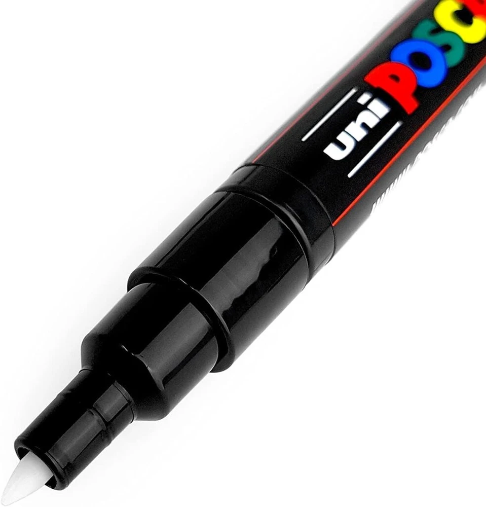 Posca Pc-1m spalvoti markeriai - 0.7mm galiukas - balti dažai - 2 vnt pakuotė