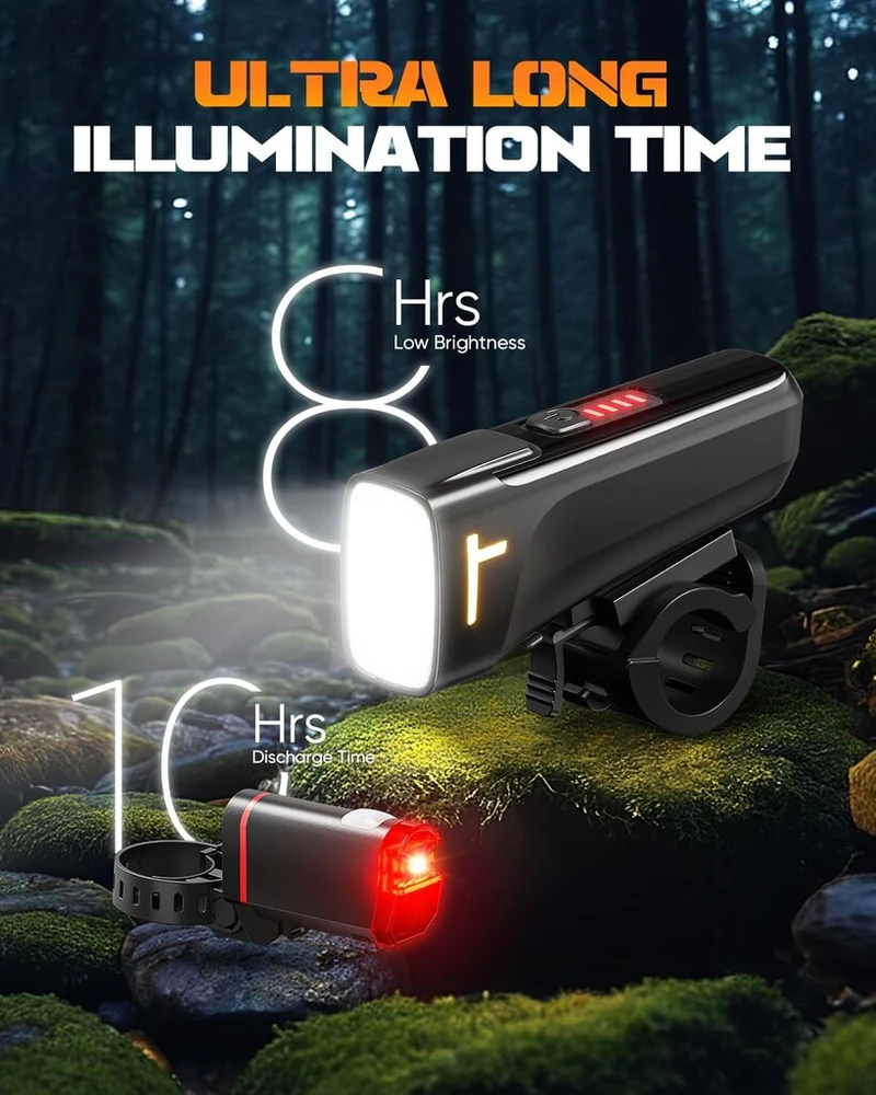 Posugear led dviračio žibintas | Stvzo sertifikuotas dviračio žibintas | Įkraunamas dviračio žibintas usb 15lux/60lux| Ipx5 atsparus vandeniui itin lengvas dviračio žibintas | Su baterijos energijos rodymo funkcija