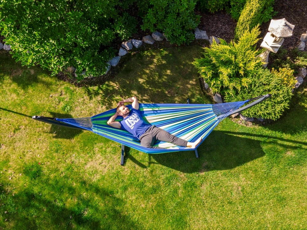Potenza sodo hamakas Singa 220x160cm + plieno rėmas 220kg lenkiškas