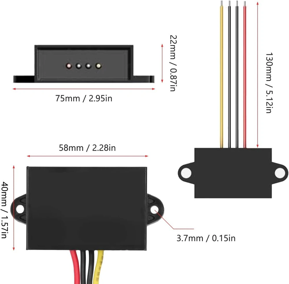Power Step Up konverteris, Dc 12v į Dc 19v Boost konverteris, atsparus vandeniui Step Up įtampos keitiklio adapteris automobiliams, sunkvežimiams ir transporto priemonėms