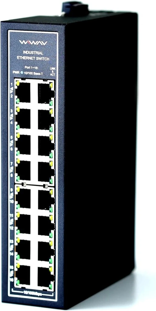 Šakotuvas Pramoninis 16 prievadų Ethernet jungiklis Wiwav Wdh-16et-dc