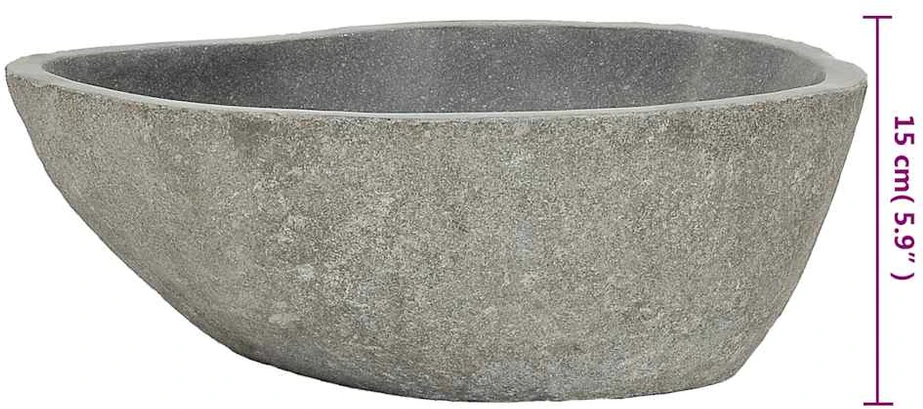 Praustuvas, (37-46)x(29-36)cm, upės akmuo, ovalo formos