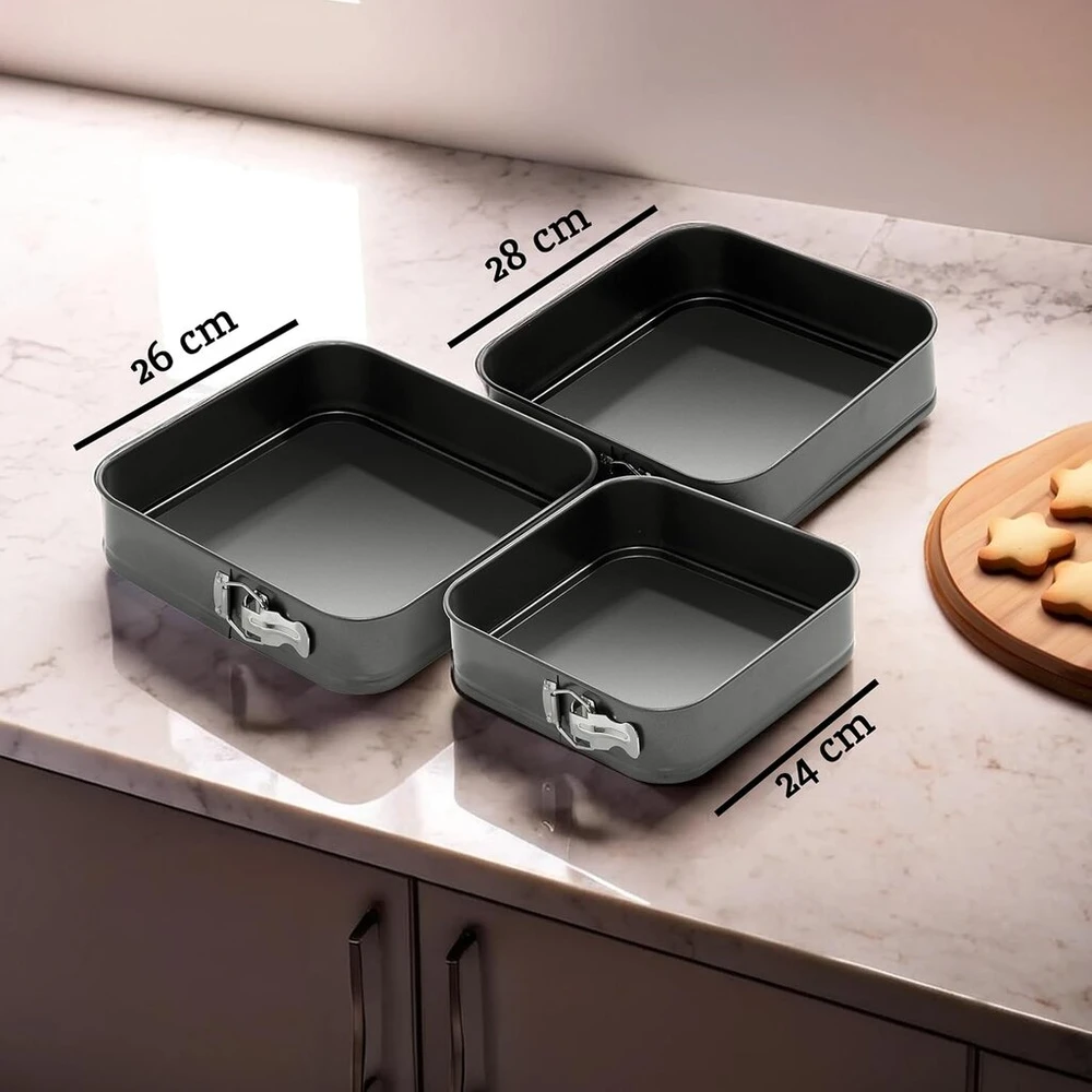 Premier Housewares tortinės su nuimamais kraštais - 3 vnt. rinkinys