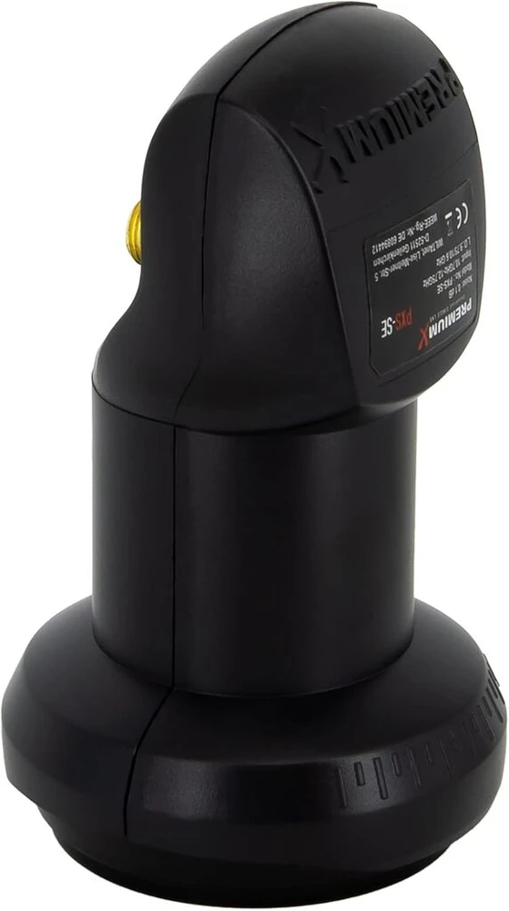Premium X Single Lnb 0.1 Db skaitmeninė palydovinio signalo priėmimo galvutė 1 abonentui Lmb Lnc Hdtv Full Hd 3d 4k + 2 F-jungtys 7.5 mm paauksuotos