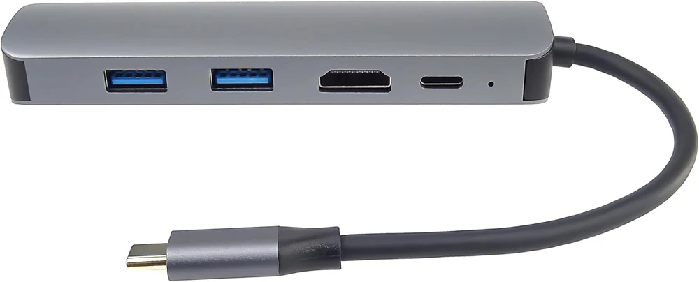 Premiumcord usb-c dokas su 4k hdmi, 2x usb 3.2, rj45 10/100/1000mbps ir pd 100w, uhd 4k 2160p 30hz rezoliucija, full hd 1080p, usb 3.2 type c, plug and play, aliuminio korpusas, ilgis 20 cm