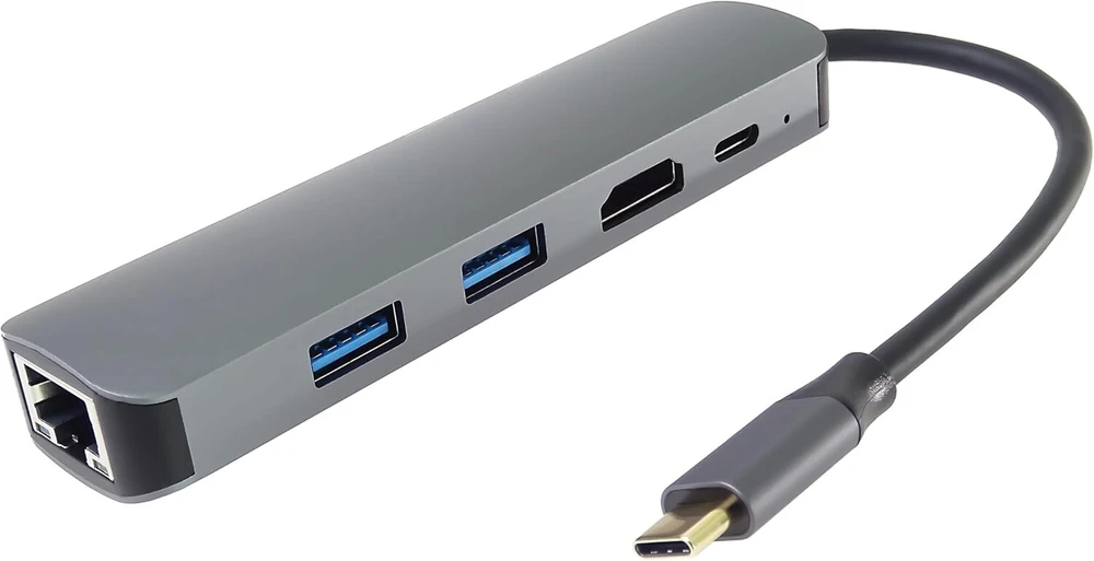 Premiumcord usb-c dokas su 4k hdmi, 2x usb 3.2, rj45 10/100/1000mbps ir pd 100w, uhd 4k 2160p 30hz rezoliucija, full hd 1080p, usb 3.2 type c, plug and play, aliuminio korpusas, ilgis 20 cm