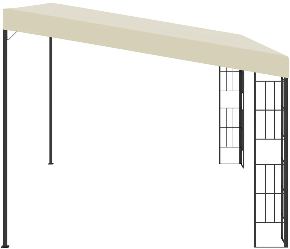 Prie sienos montuojama pavėsinė, kreminė, 3x4m, audinys