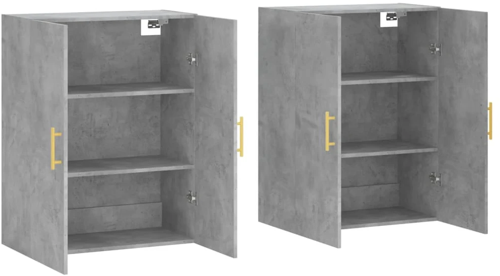 Prie sienos montuojamos spintelės, 2vnt., betono, 69,5x34x90cm