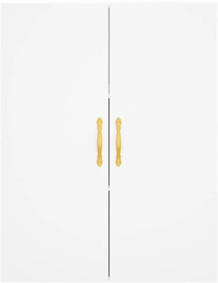 Prie sienos montuojamos spintelės, 2vnt., baltos, 69,5x34x90cm