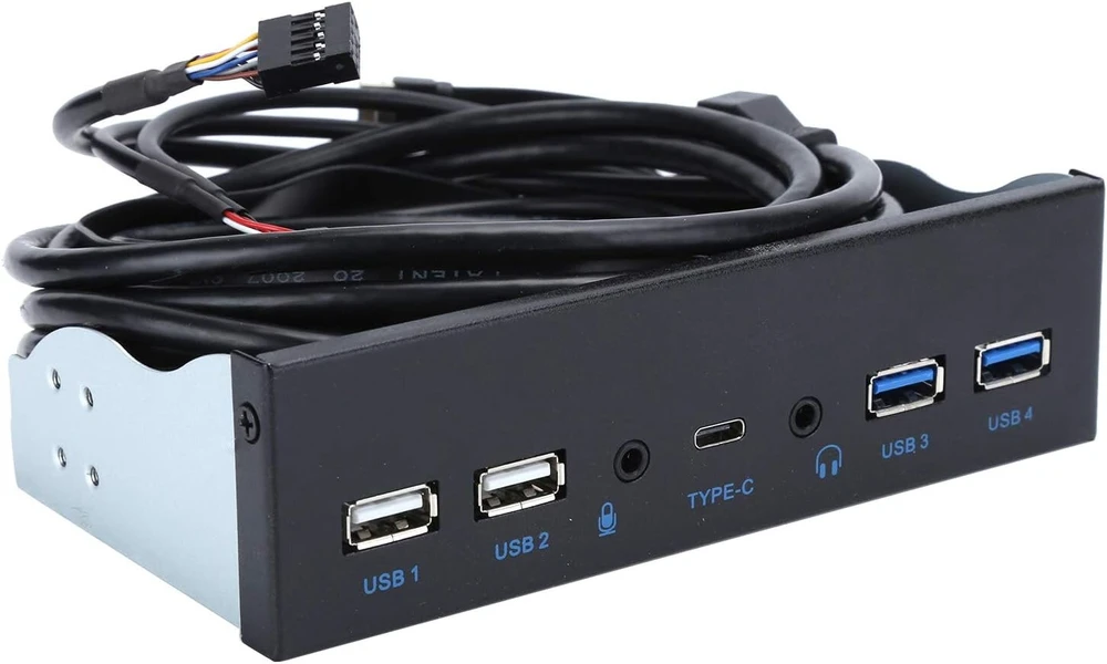 Priekinis skydelis su Usb 3.0, 2x Usb 2.0, Audio, Mic, Usb-c
