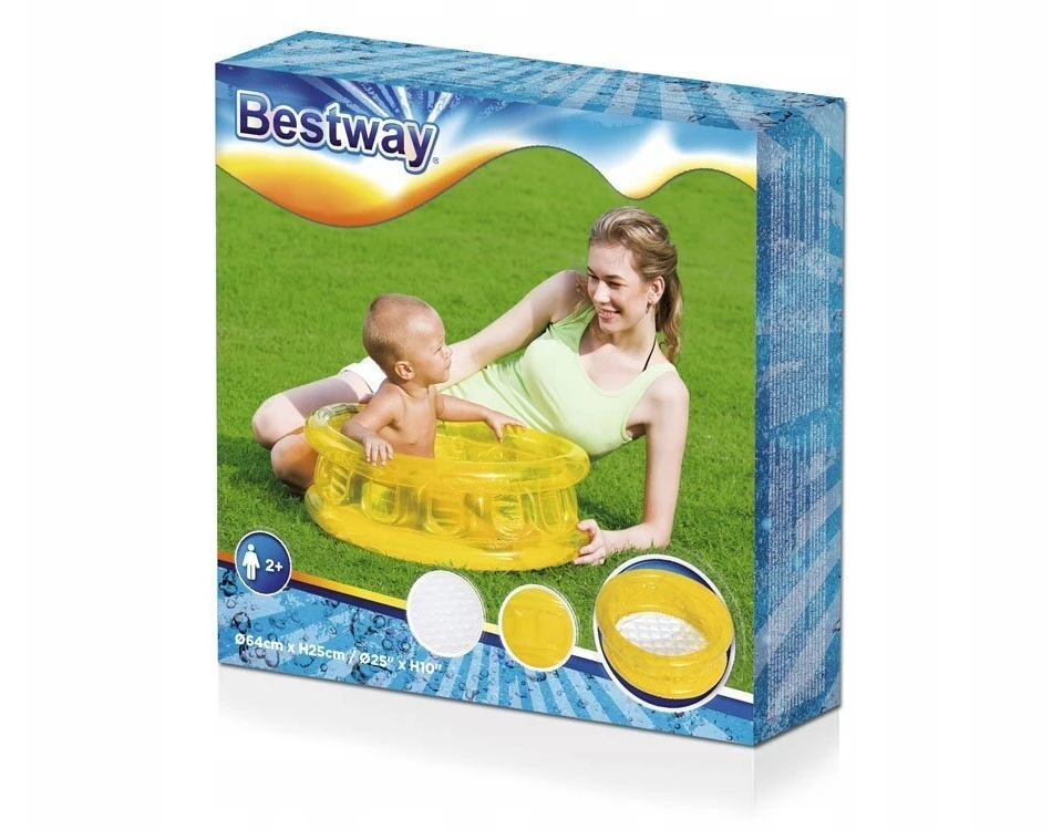Pripučiamas baseinas vaikams Bestway, 64x25 cm, oranžinis