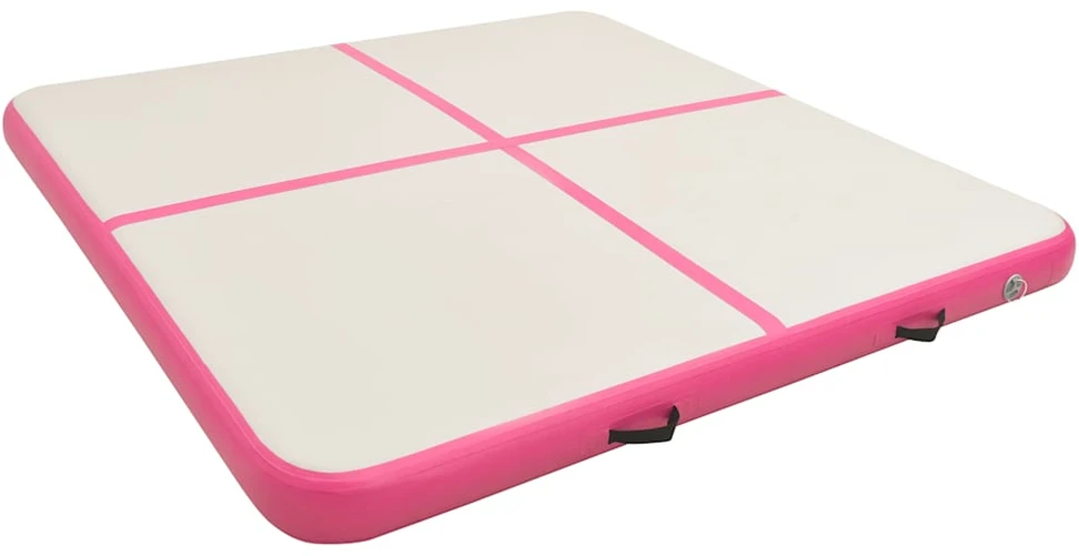 Pripučiamas gimnastikos kilimėlis, rožinis, 200x200x20cm, PVC
