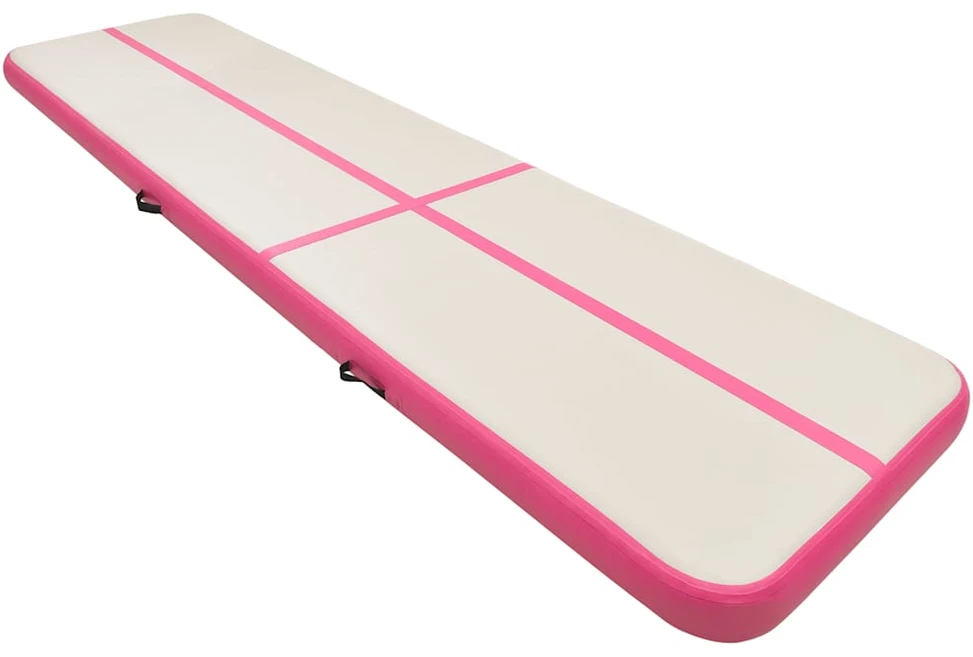 Pripučiamas gimnastikos kilimėlis, rožinis, 800x100x20cm, PVC