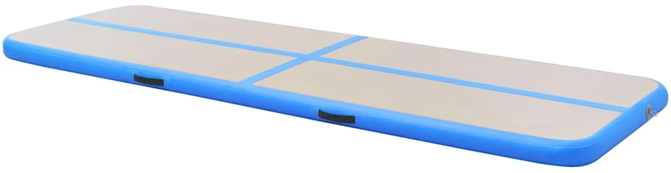 Pripučiamas gimnastikos kilimėlis su pompa, PVC, mėlynas