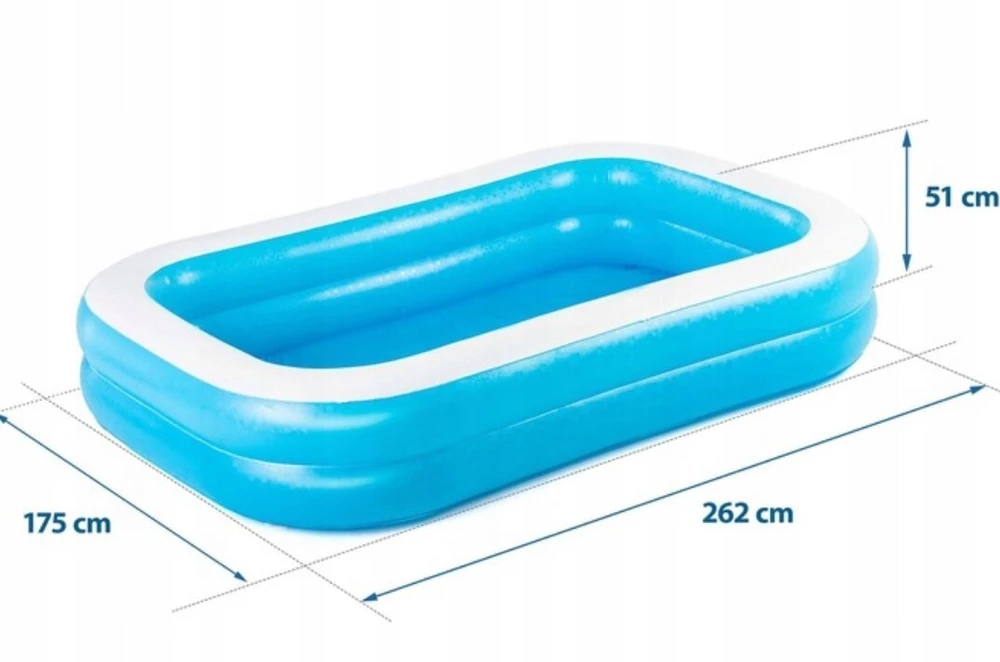 PRIPUČIAMAS SODO BASEINAS DIDELIS BESTWAY 262x175x51 VAIKAMS ŠEIMAI 775 L