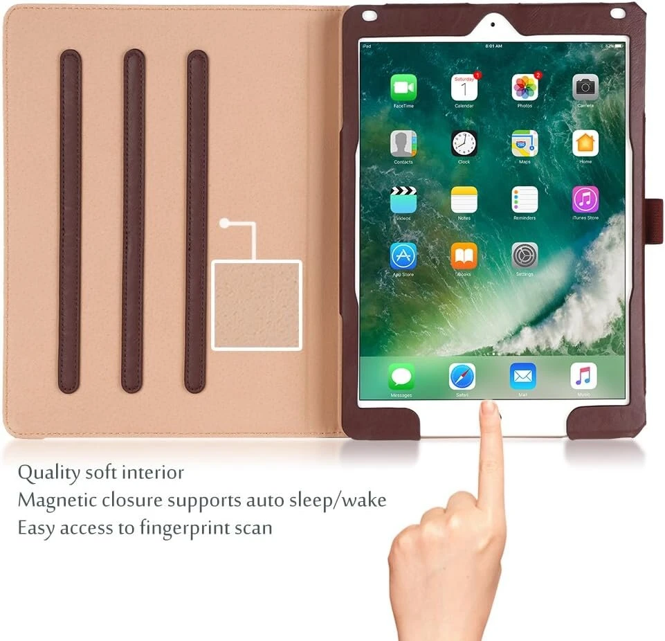 Procase Ipad 9.7 dėklas 2018/2017 Ipad dėklas - taip pat skirtas Ipad Air 2/ipad Air, rudas