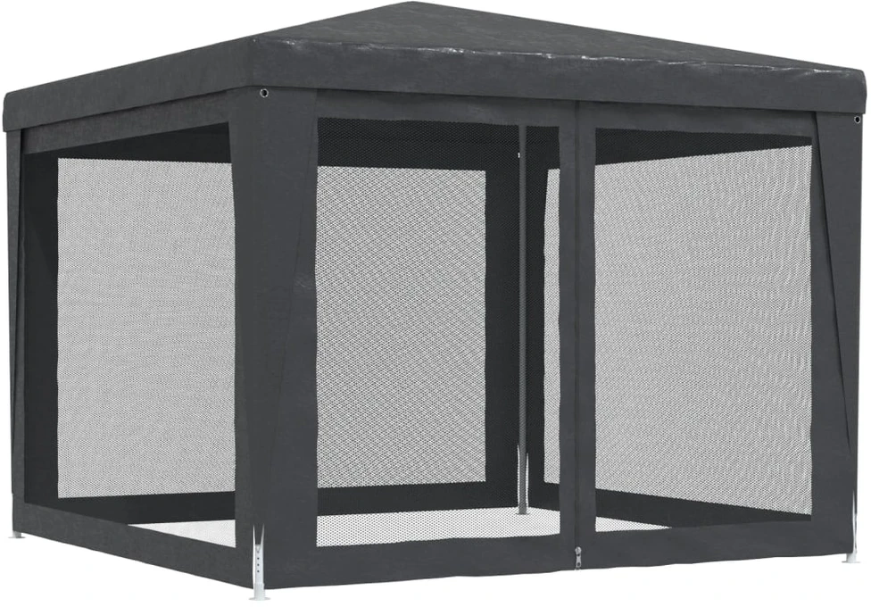 Proginė palapinė su 4 sienomis, antracito, 3x3m, HDPE