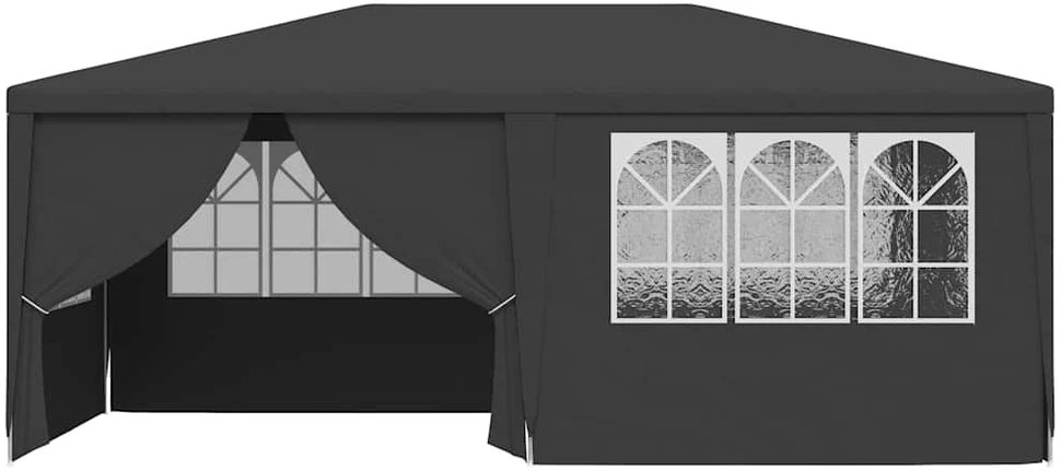 Proginė palapinė su šoninėmis sienomis, antracito, 4x6m, 90g/m²