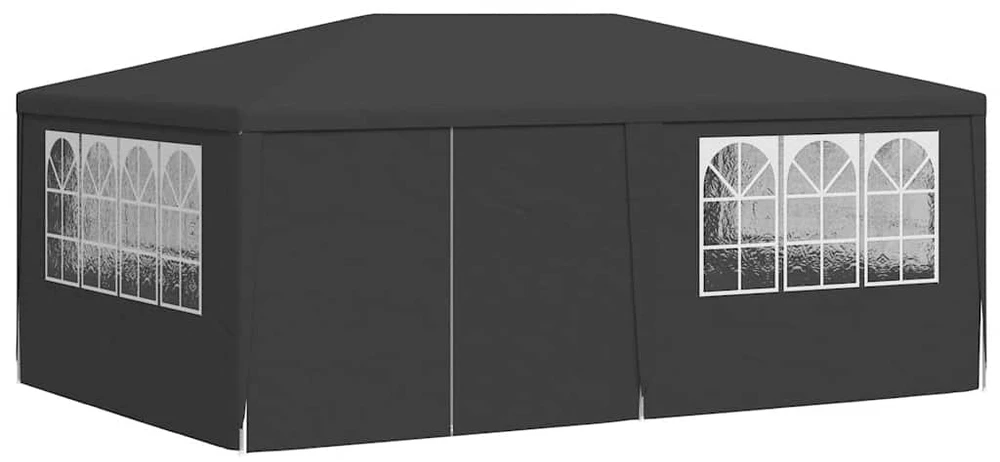 Proginė palapinė su šoninėmis sienomis, antracito, 4x6m, 90g/m²
