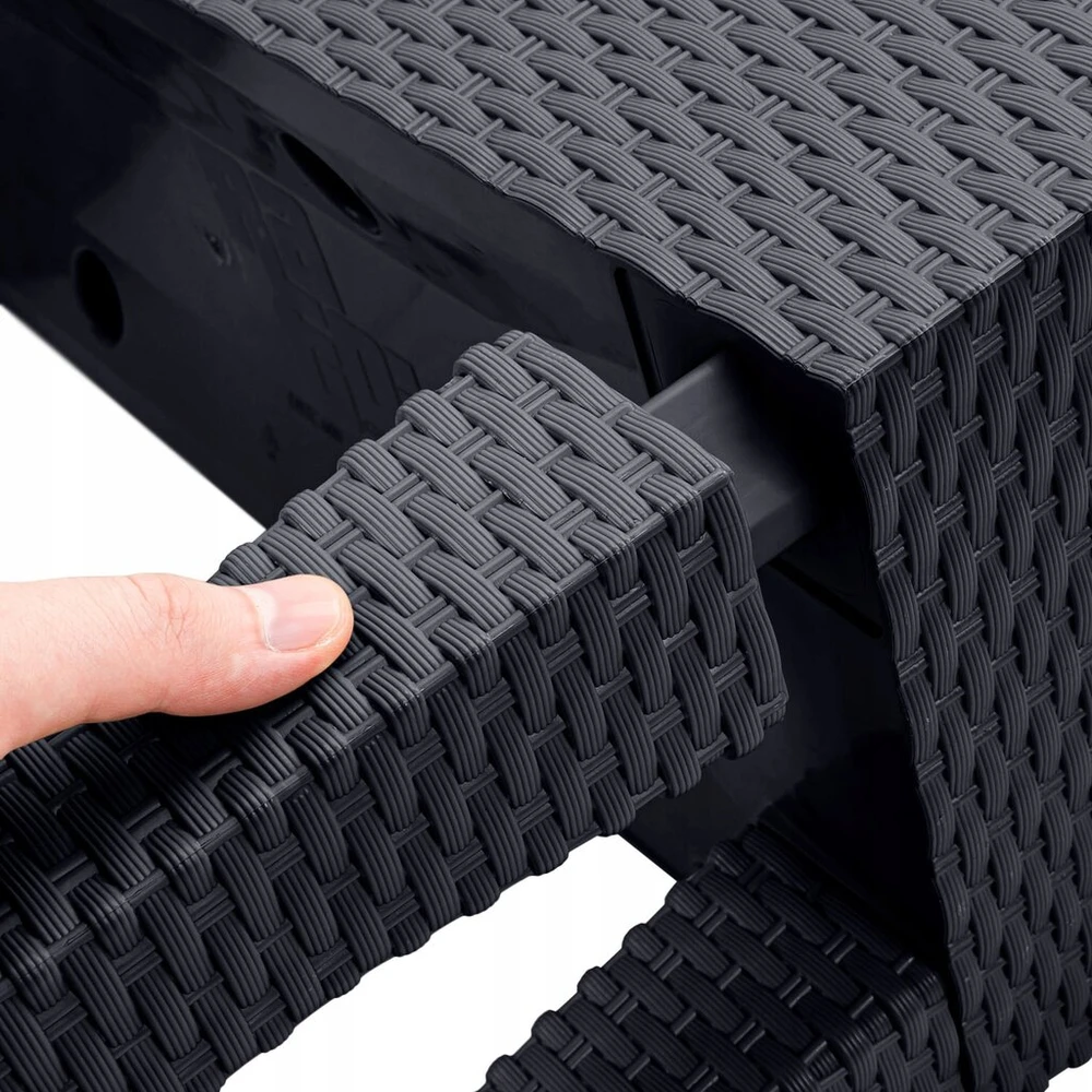 Prosperplast Gėlynas Rato Case High 80cm antracito spalvos su kojelėmis