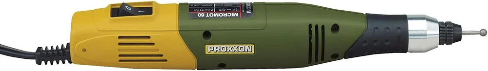 Proxxon Micromot 60 28500 gręžimo ir frezavimo staklės su 6 dalių rinkiniu įvorių, 12 voltų įrenginys