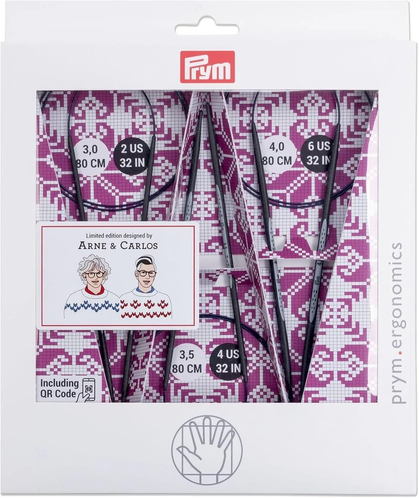 Prym Arne & Carlos Edition 215010 apskritų virbalų rinkinys Carbon 3.0-4.0 mm juodas violetinis