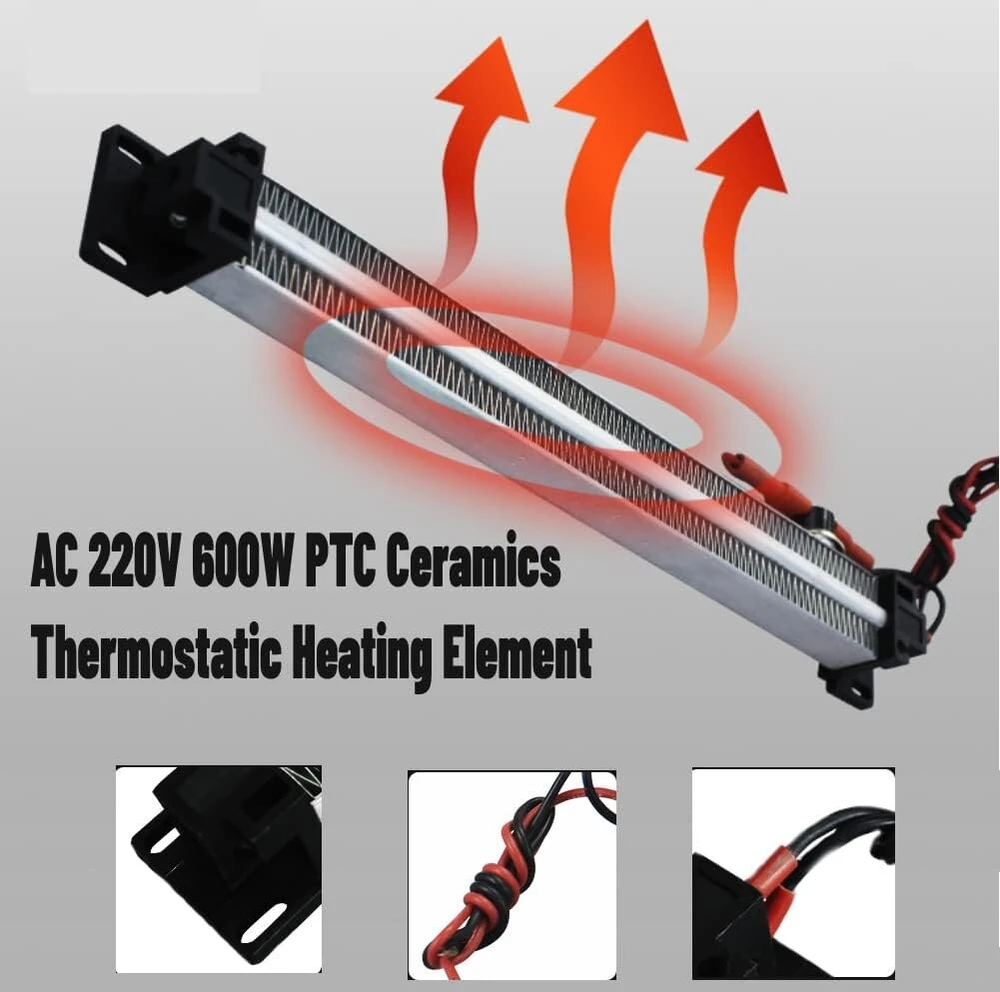 Ptc keramikinis oro šildytuvas Ac 220 V 600 W keramikinis oro šildytuvo elementas elektrinis keraminis kaitinimo vamzdis izoliuotas termostatinis kaitinimo elementas
