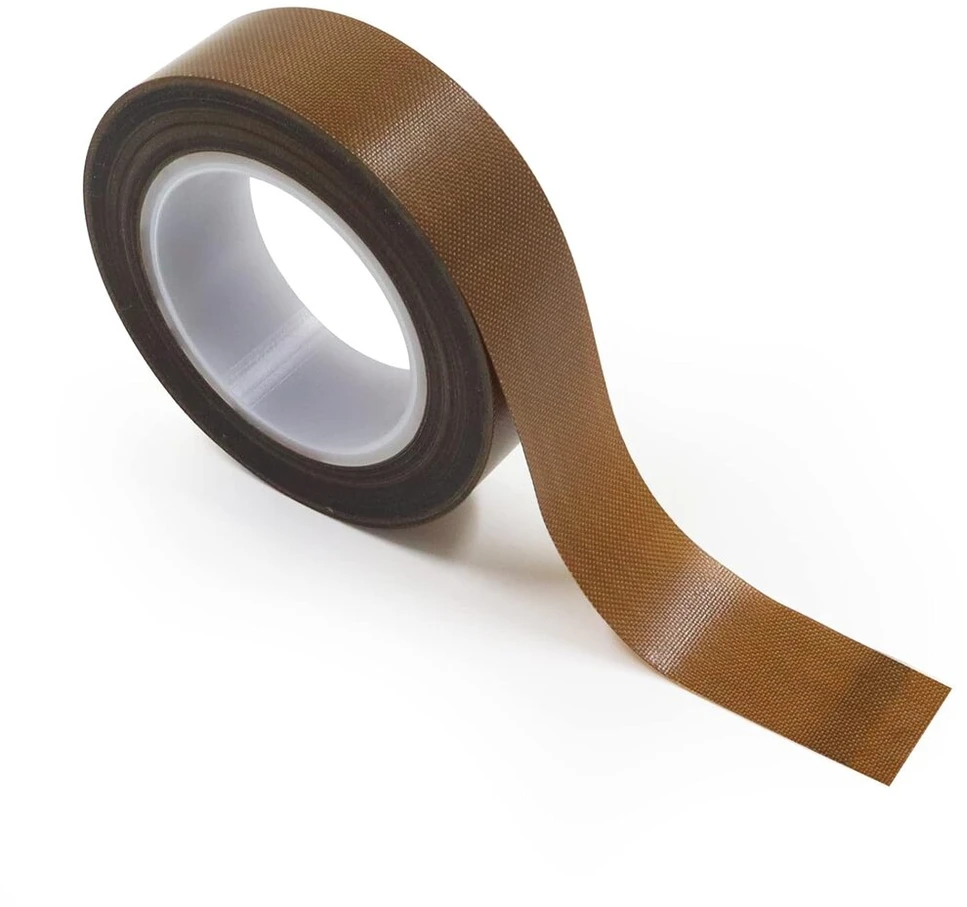 Ptfe dengta stiklo audinio tefloninė juosta, aukštos temperatūros izoliacinė ptfe audinio juosta, lipni juosta, tefloninė juostelė, 0,18 mm storio, skirta weston vakuuminiam sandarinimo aparatui (1,8 cm x 10 m)