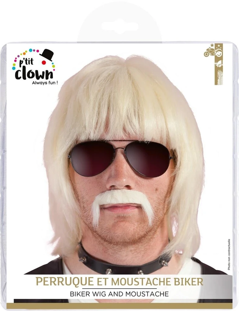 Ptit Clown P 'tit clown 51920 Bobby perukas ir ūsai – šviesūs