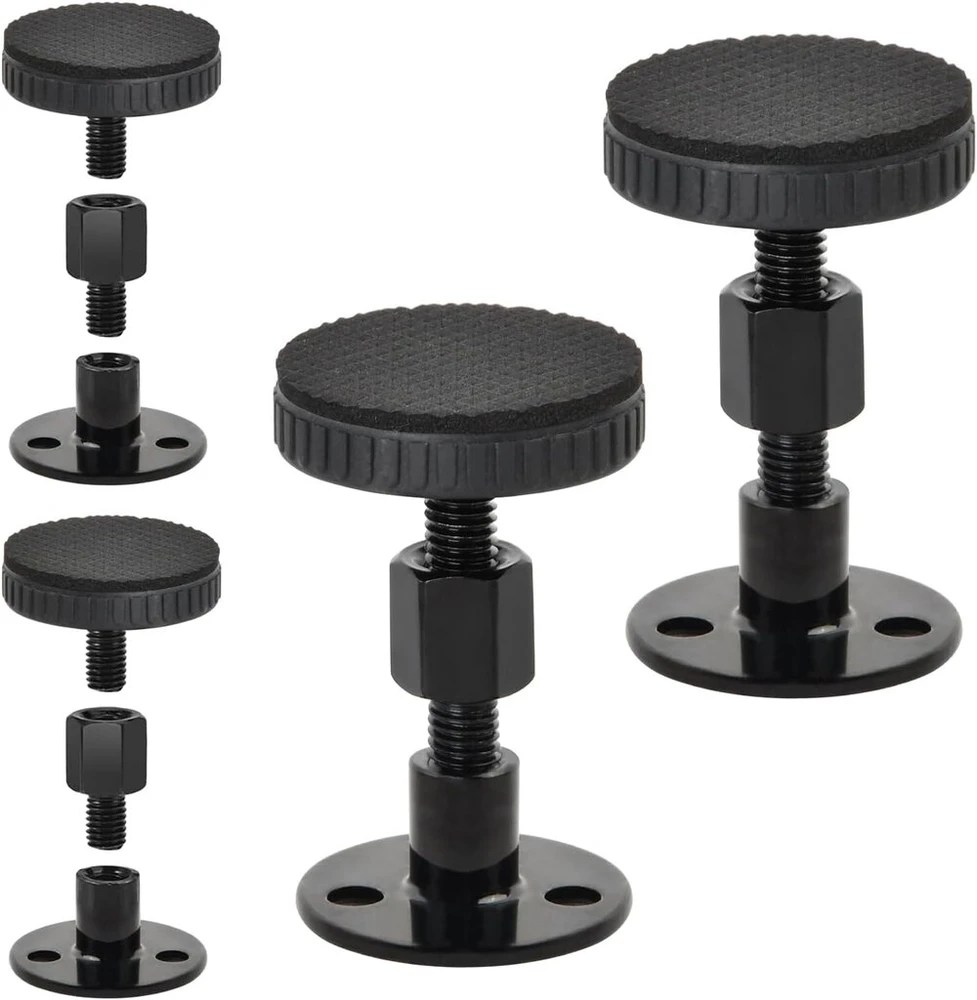 Fotelis Ptjjxa 4 vnt. tarpiklių sienai 47–64 mm, lovos rėmo stabilizatorius nuo vibracijos, galvūgalio stabilizatorius, reguliuojamas lovos rėmas, lovos sienos stabdiklis lovoms, spintelėms, sofoms, juodas (b)