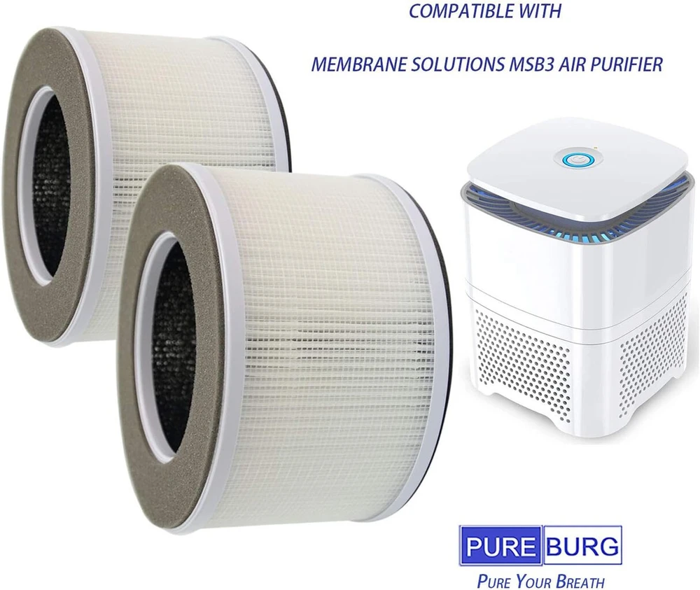 Pureburg Pb-p03f pakaitinis filtras, suderinamas su Pro Breeze Pb-p03 ir Membrane Solutions Msb3 oro valytuvais, 2 vnt.