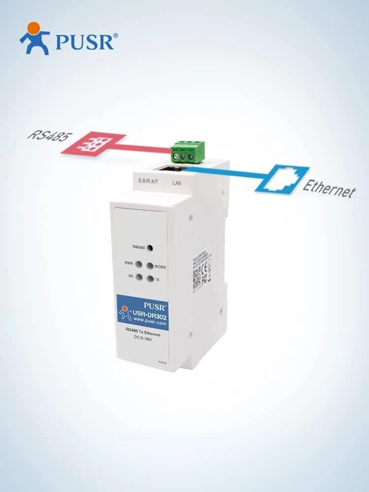 Pusr Dr302 Din bėgio vartai su Modbus Rtu į Tcp Rs485 į Ethernet keitiklis