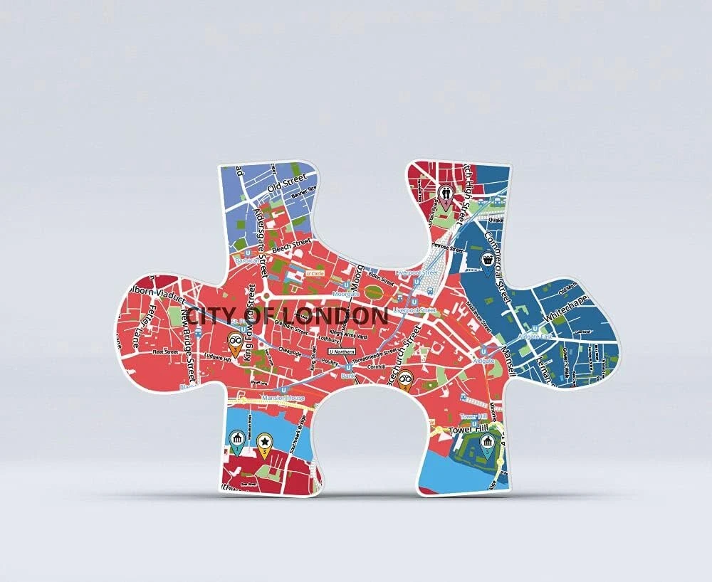 Puzzlemap Londono žemėlapio dėlionė City Map Xxl 500 dalių su brošiūra ir lankstoma kortele 68 x 48 cm Motyvo dydis Kelionių vadovas Dovana Suvenyras