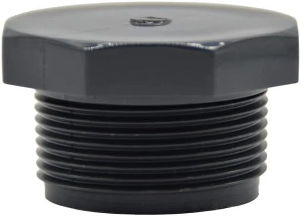 Ventiliatorius Pvc sriegio dangtelis | Pvc sriegio kištukas | 1/2 colio - 2 colių | Vidinis sriegis | Išorinis sriegis | Pn 10 | (sriegio kištukas ag, 1 1/4 colio), pilkas