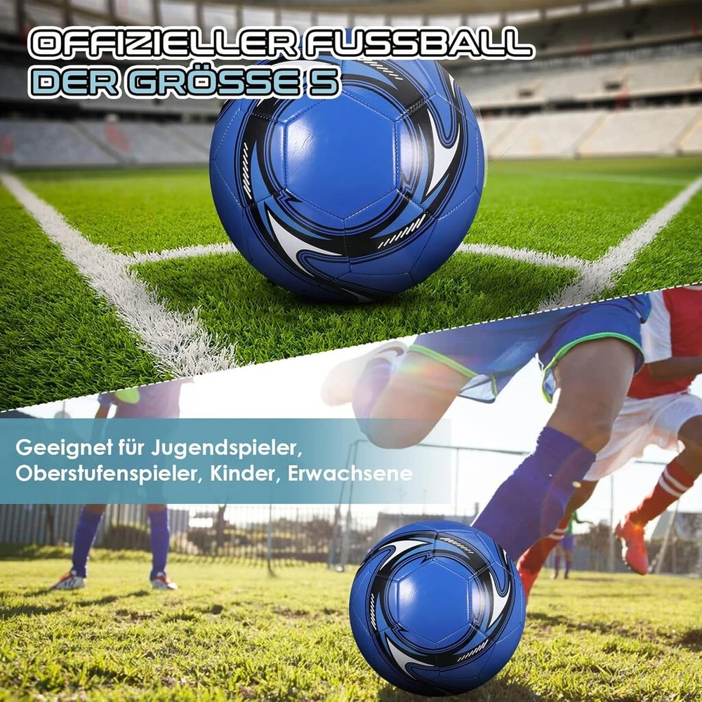 Pwavum futbolo kamuolys, 5 dydis, vaikiškas futbolo kamuolys, treniruočių futbolo kamuolys berniukams ir mergaitėms, oficialaus 5 dydžio futbolo kamuolys, vaikiškas futbolo kamuolys sportinis kamuolys vidaus ir lauko žaidimams