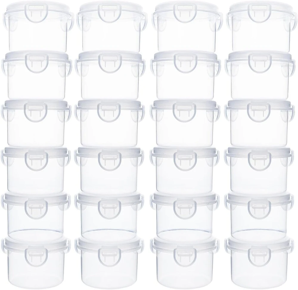 Qilzo® maisto indelių rinkinys kūdikių maistui, 24 vnt., 200 ml, be Bpa, tinkami naudoti mikrobangų krosnelėje, indaplovėje ir šaldiklyje, maisto indeliai su užspaudžiamu dangteliu, daugkartinio naudojimo