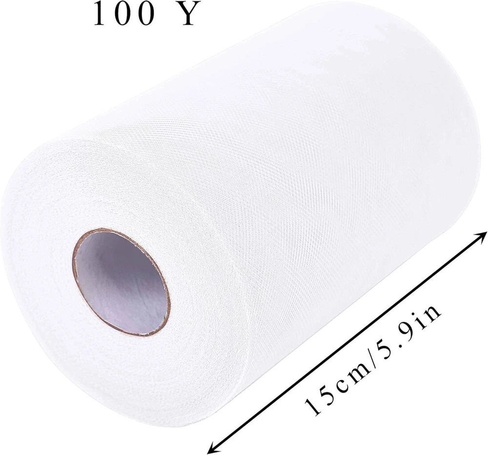 Qimei-shop tiulio ritinys 15 cm x 91 m tiulio ritiniai „pasidaryk pats“ tutu sijonų amatams vestuvių kalėdų vakarėlių dekoravimui